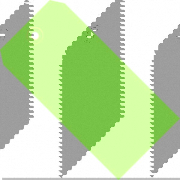 Blank Tag: 3-3/4'' High, Green, Synthetic Paper